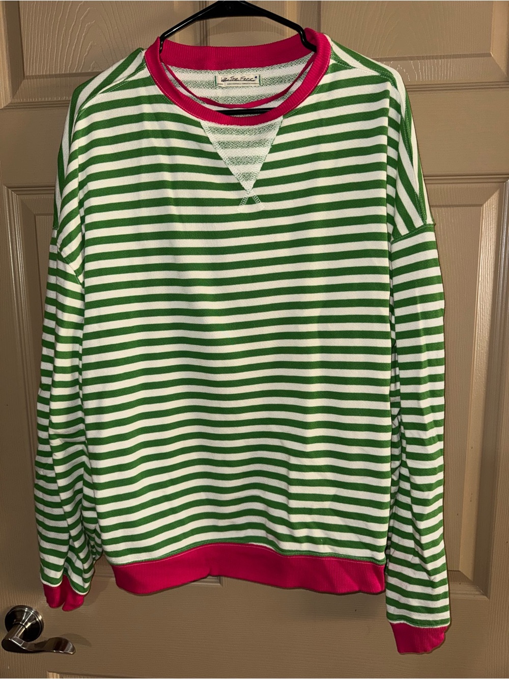 NWOT - We The Free Classic Striped Oversized Crewneck Sweatshirt (Small)